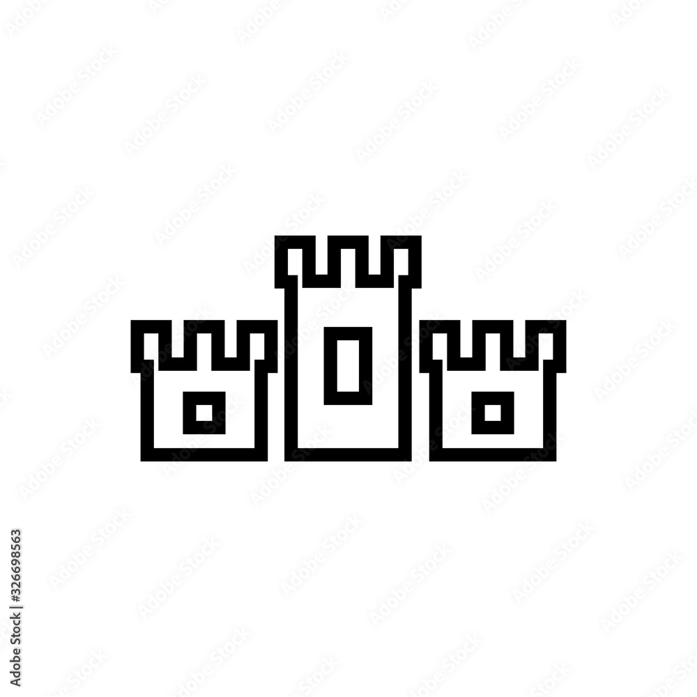 Castle outline icon isolated. Symbol, logo illustration for mobile concept and web design. Castle outline icon isolated. Symbol, logo illustration for mobile concept and web design.