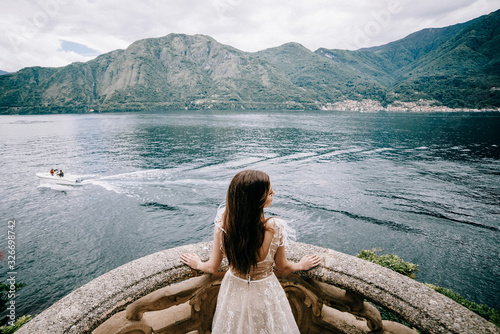 Young caucasian bride on wedding day in Italy