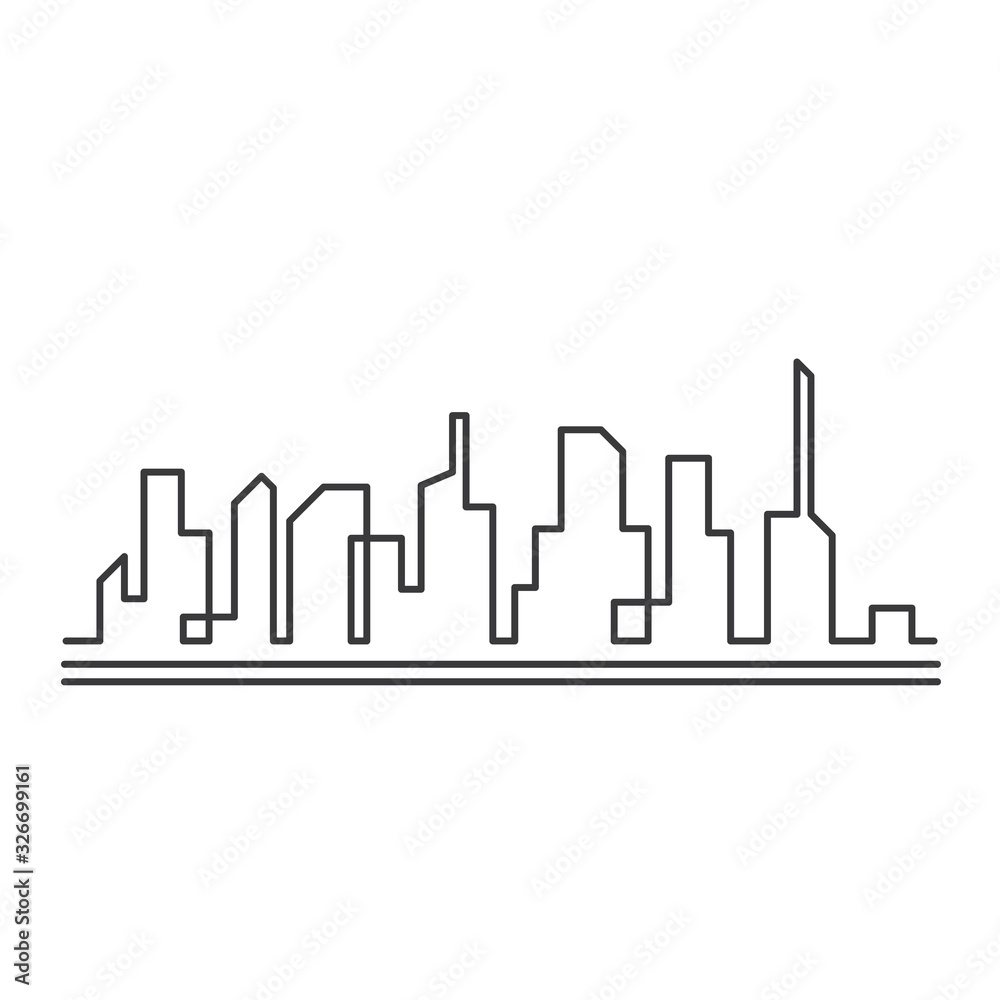 line real estate modern city building vector template