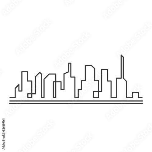 line real estate modern city building vector template