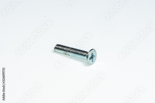 Detail of a small steel screw