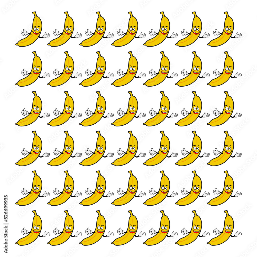 Banana Cartoon character facial expression icon