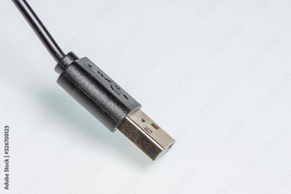 detail of a standard black usb connector detail of a standard black usb connector