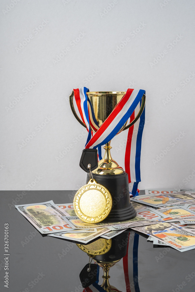 Medals and white background with successful concept. Medals and white background with successful concept.