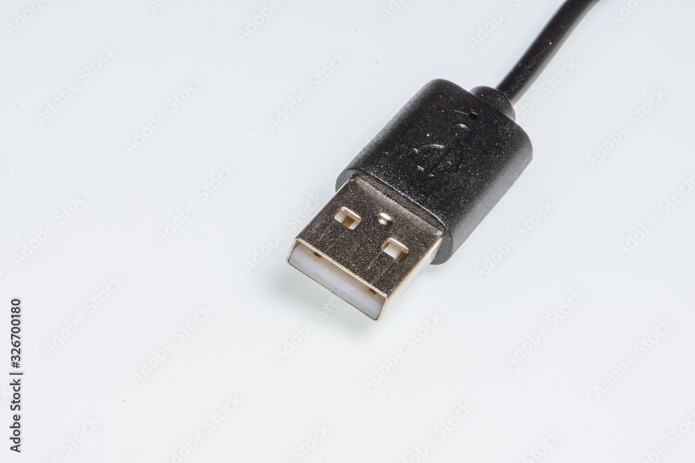 detail of a standard black usb connector detail of a standard black usb connector