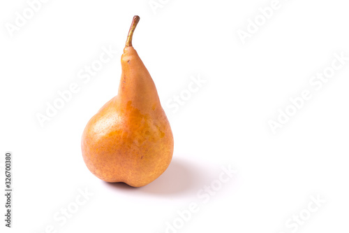 Delicious organic ripe pear isolated and with copy space