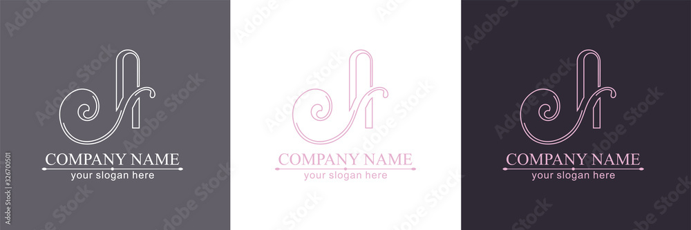 A letter monogram. Elegant luxury logo. Calligraphic style. Corporate identity and personal logo. Vector design. A letter monogram. Elegant luxury logo. Calligraphic style. Corporate identity and personal logo. Vector design.