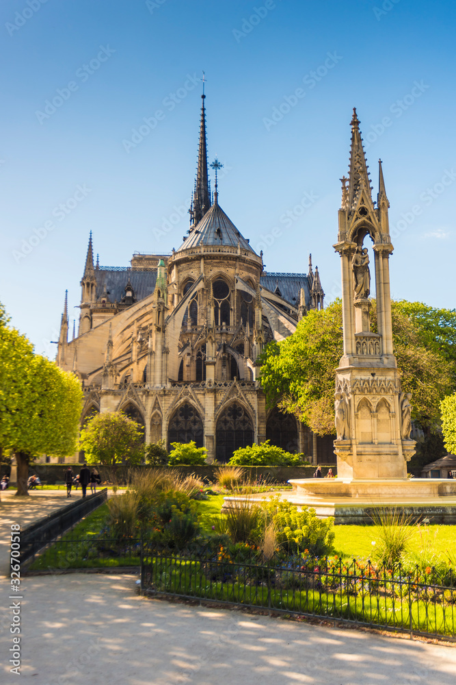 back of Notre Dame Cathedral in Paris