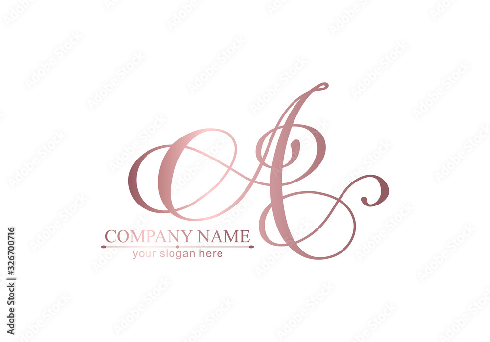 A letter monogram. Elegant luxury logo. Calligraphic style. Corporate identity and personal logo. Vector design. A letter monogram. Elegant luxury logo. Calligraphic style. Corporate identity and personal logo. Vector design.