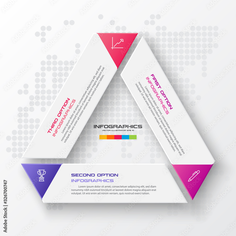 Business concept design with triangle and 3 options,Infographic ...