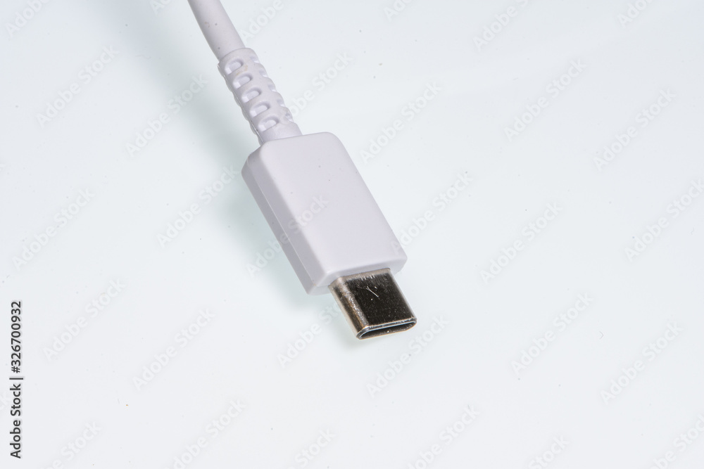detail of a white usb-c connector detail of a white usb-c connector