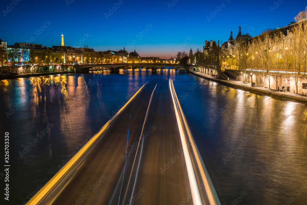 bridge at night in Paris
