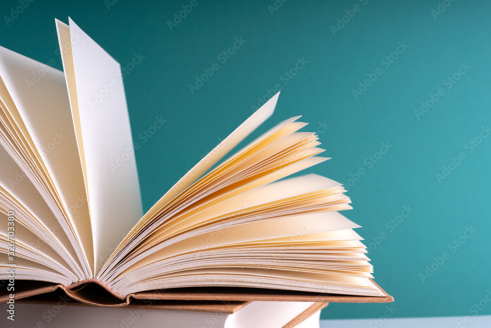 Naklejka premium Book shelf with close up view.