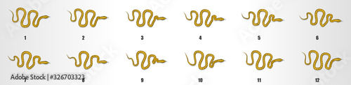 Sanke crawling animation sprite sheet, loop animation sequencce
