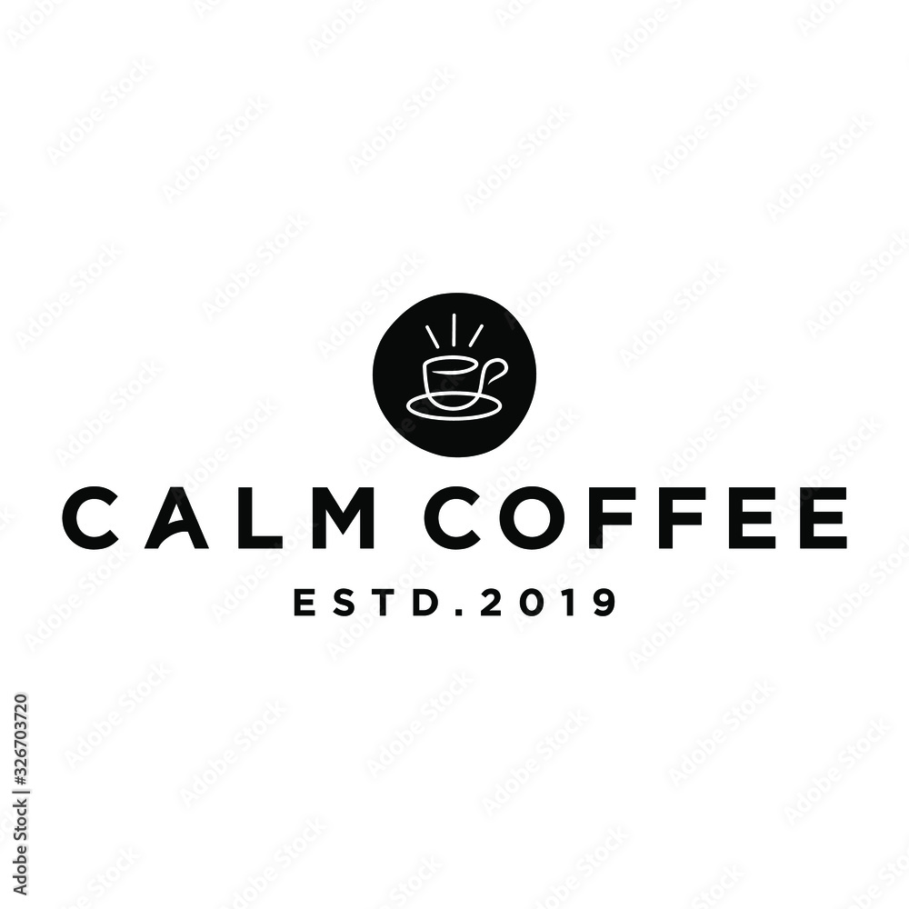 coffee sunrise sunset tea morning line outline logo with mug and cup also sun hipster logo icon design for cafe , restaurant cafetaria illustration