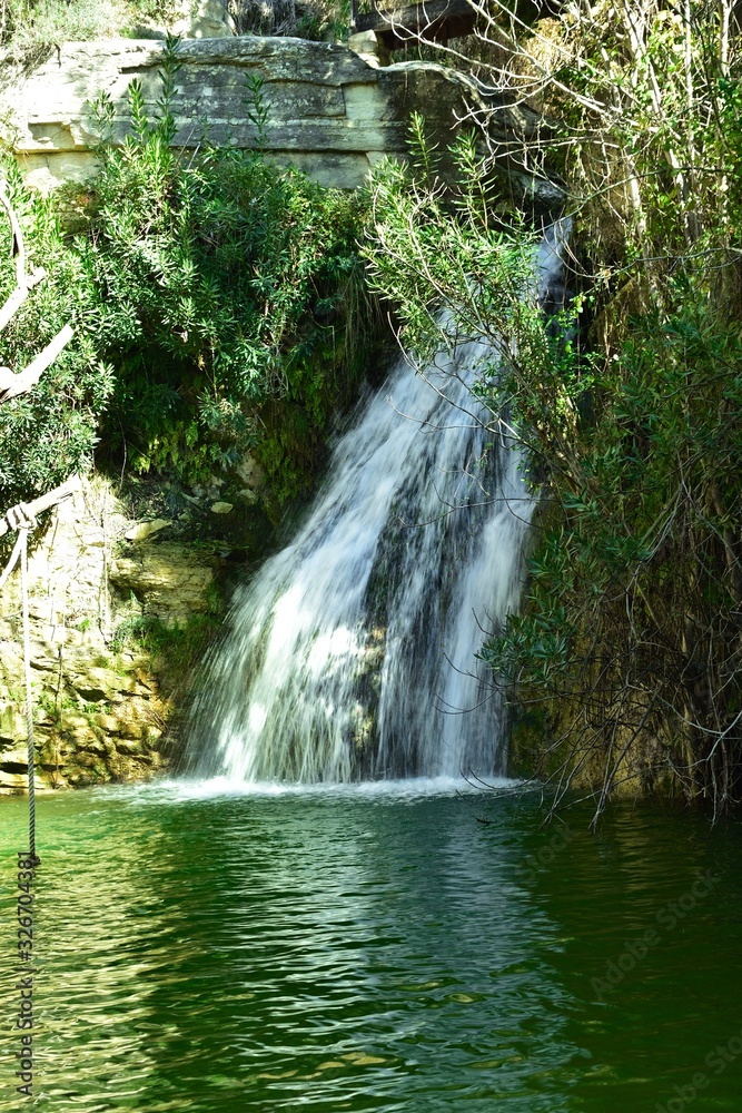 Adonis Baths Waterfalls Cypr - obrazy, fototapety, plakaty 