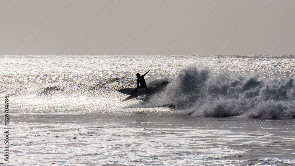 Surfing in Tarrafal, Santiago Island, Cape Verde