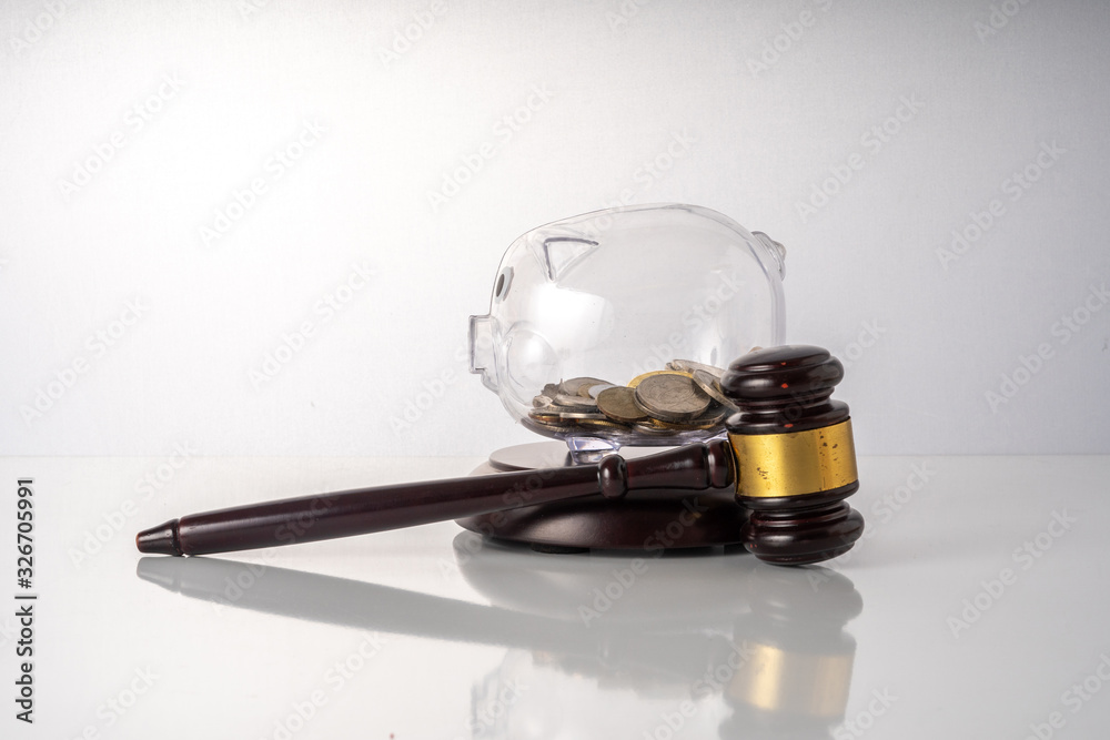 Piggy bank with white background with educational concept.