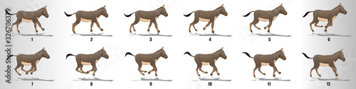 Donkey cycle animation frames  loop animation sequence sprite sheet 