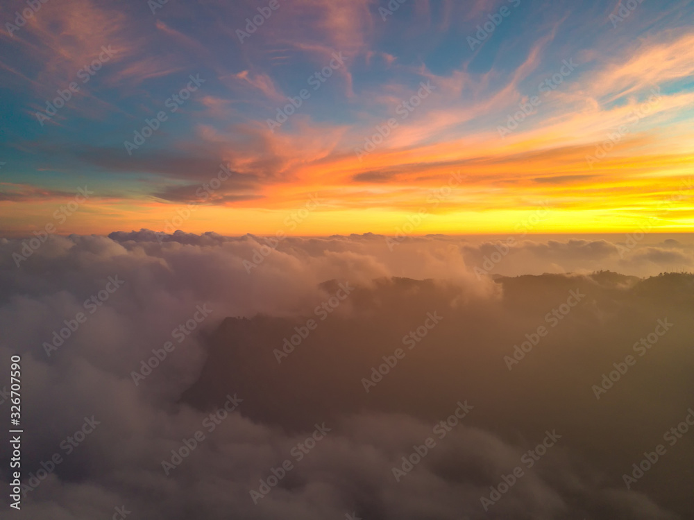 aerial view of mountain with beautiful scenery. aerial view of mountain with beautiful scenery.