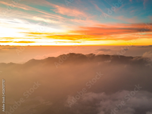 aerial view of mountain with beautiful scenery.