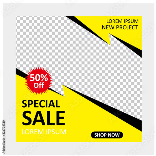 Social media post square banner template for digital marketing and promotion product.