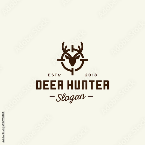 deer logo moose elk logo outline lineart vector icon