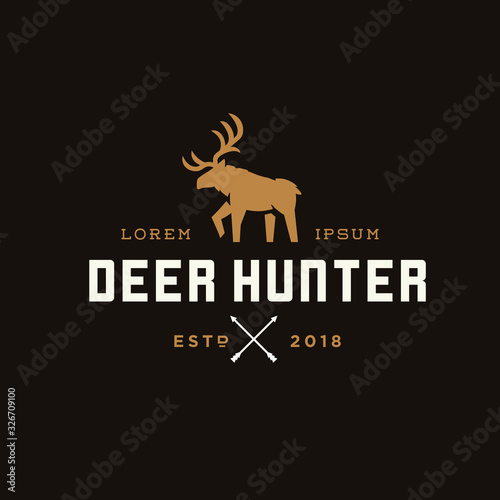 deer logo moose elk logo outline lineart vector icon