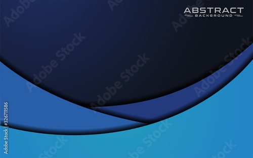 Modern abstract deep blue background with overlap layer effect. Vector illustration