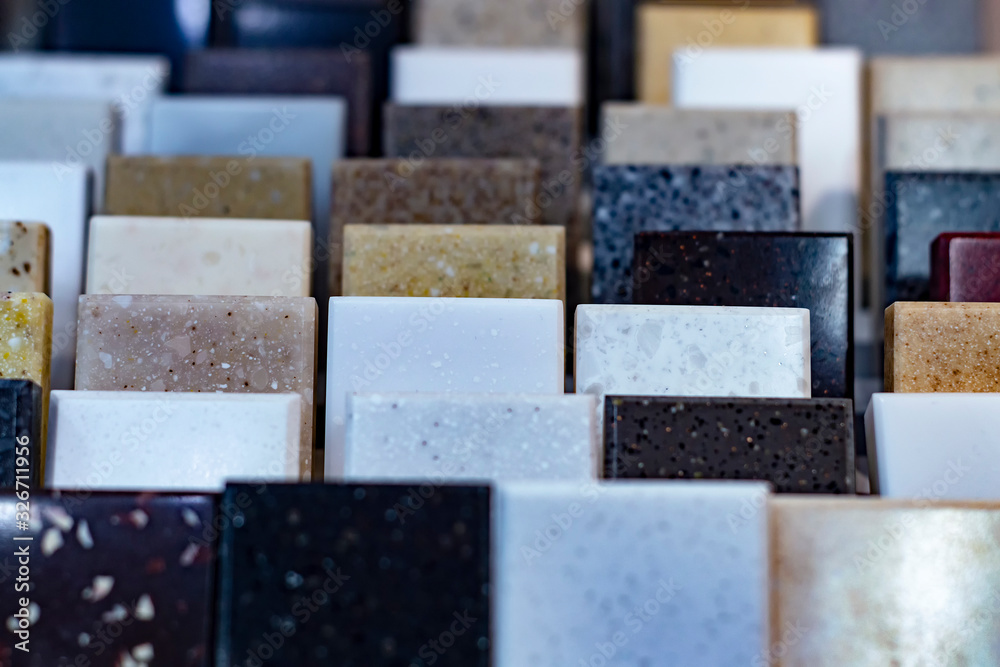 Samples of marble facades. Background. Group of predmets. Samples of marble facades. Background. Group of predmets.