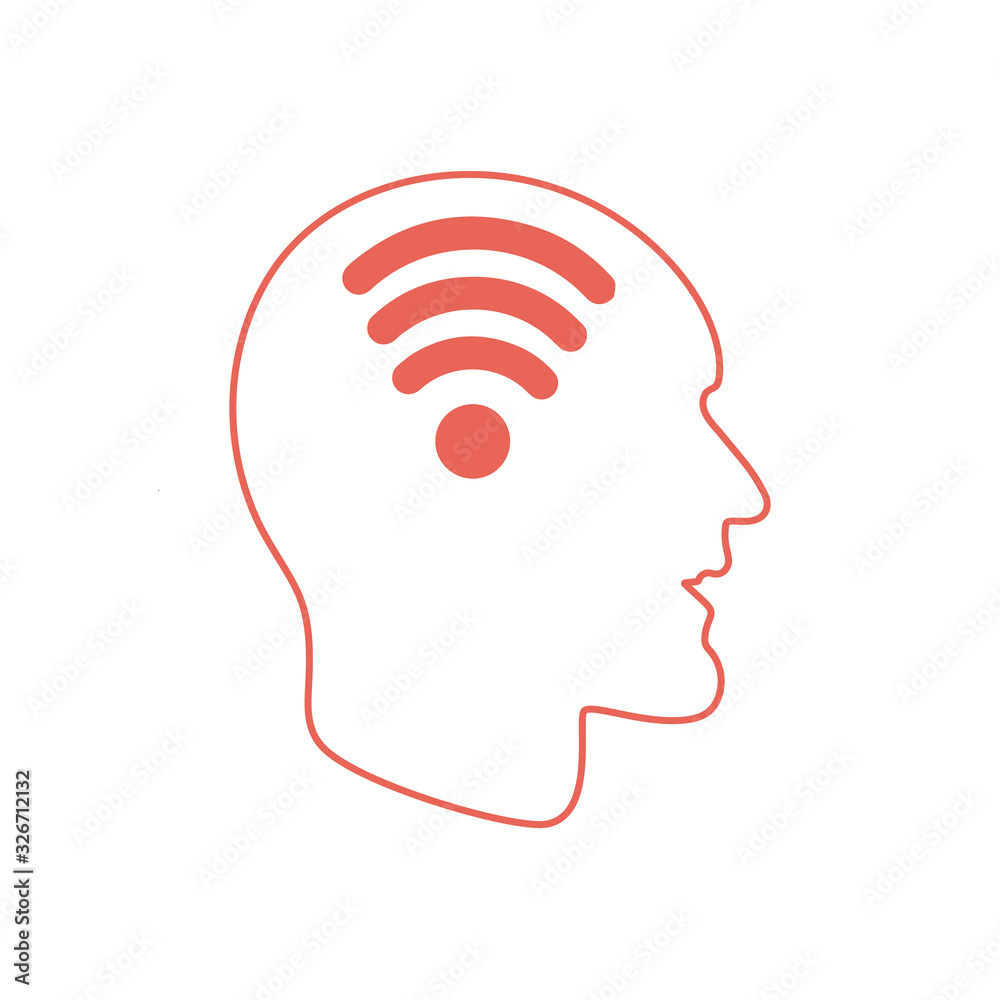 Headache man's head concept. Wi fi technology and human health interaction vector illustration. Headache man's head concept. Wi fi technology and human health interaction vector illustration.