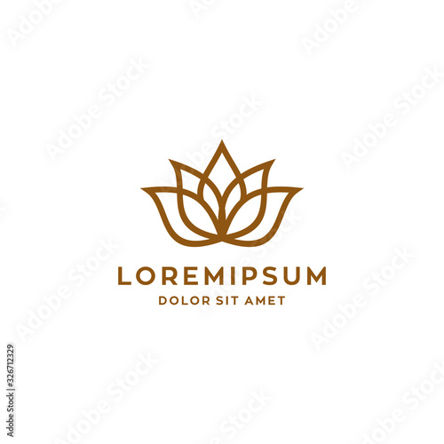 lotus logo flower vector symbol illustration design suitable for spa hotel or nature wellness business