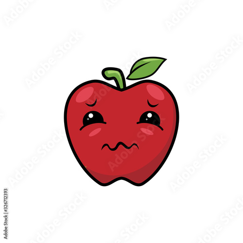 Illustration graphic vector of Cute Fruit - Apple, funny expression, kawaii style, fruit character, red apple vector.
