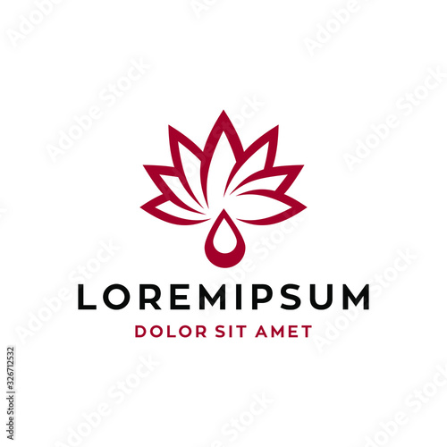 lotus logo flower vector symbol illustration design suitable for spa hotel or nature wellness business