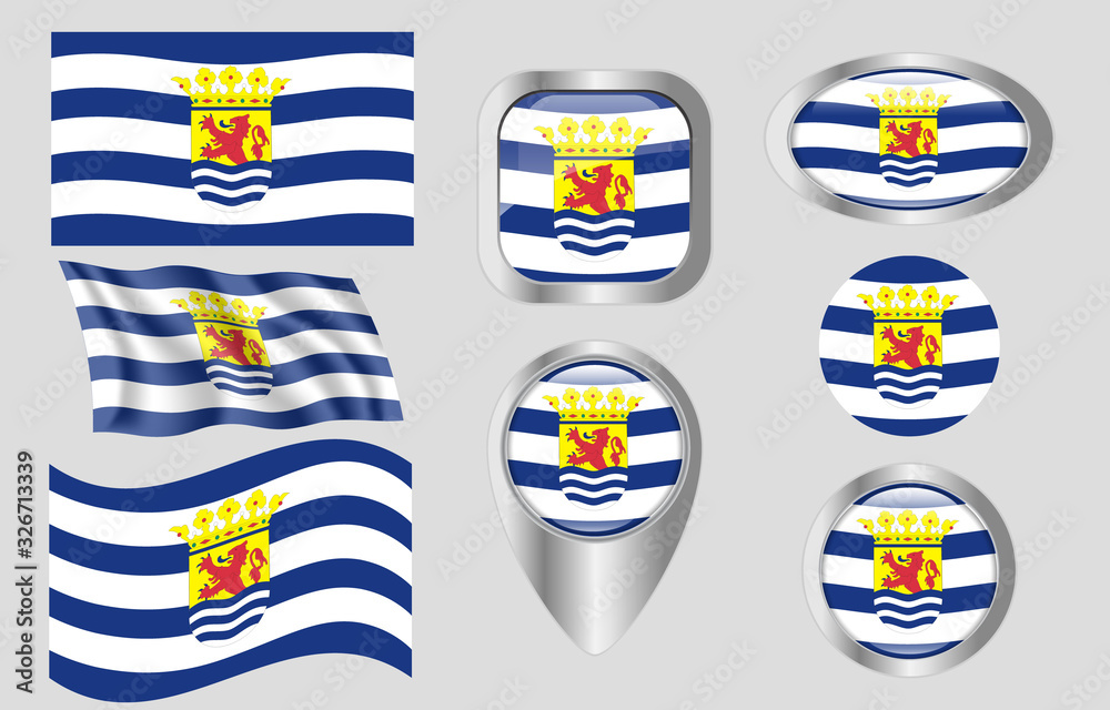 Flag of Zeeland, Netherlands Flag of Zeeland, Netherlands
