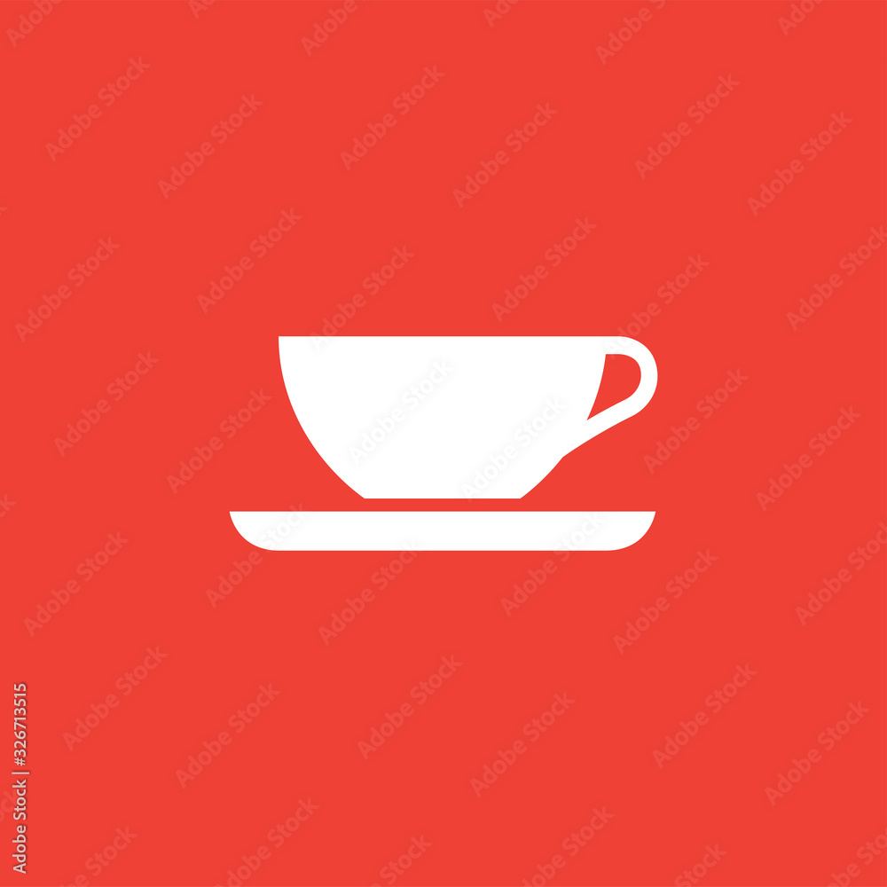 Coffee Cup Empty Icon On Red Background. Red Flat Style Vector Illustration Coffee Cup Empty Icon On Red Background. Red Flat Style Vector Illustration