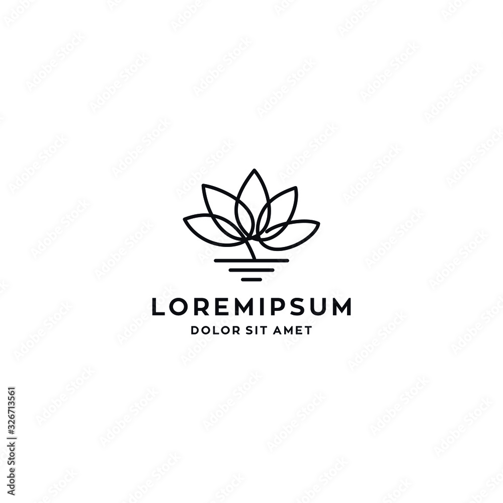 lotus logo flower vector symbol illustration design suitable for spa hotel or nature wellness business
