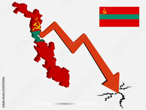 Transnistria economic crisis vector illustration Eps 10