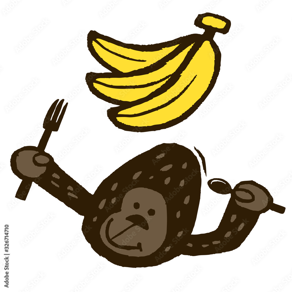 バナナを食べようとしているゴリラ バナナを食べようとしているゴリラ