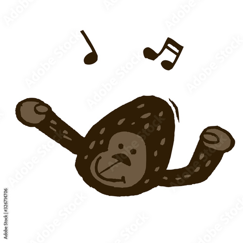 踊るゴリラ　音符つき