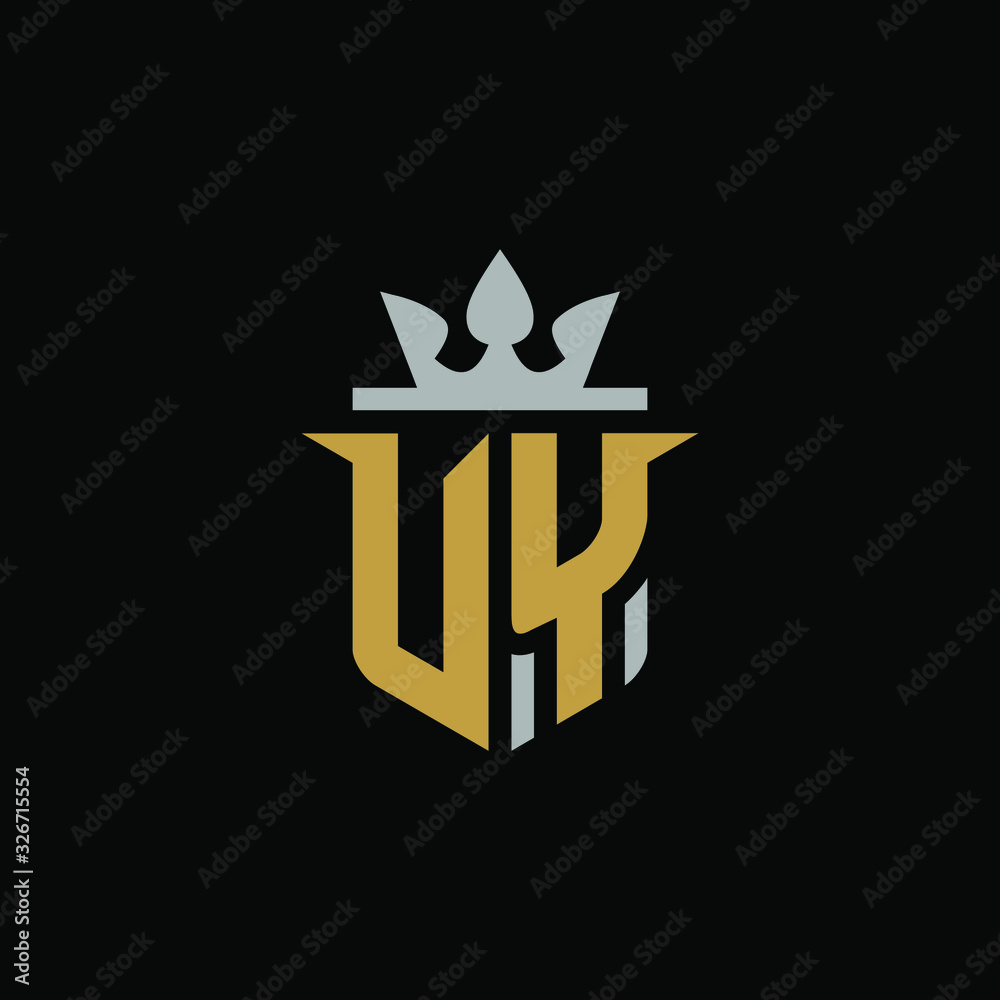 Initial Letter VY with Shield King Logo Design Initial Letter VY with Shield King Logo Design