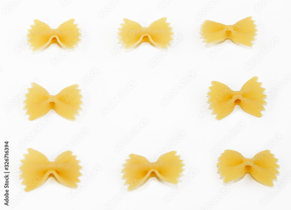 edible yellow pasta farfalle butterflies durum wheat