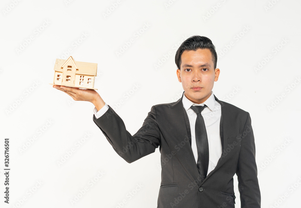 Businessman house agent with investment concept. Businessman house agent with investment concept.