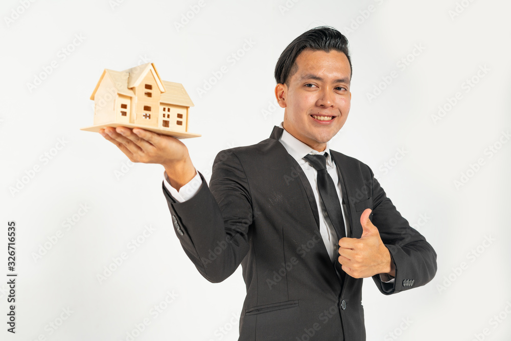 Businessman house agent with investment concept. Businessman house agent with investment concept.