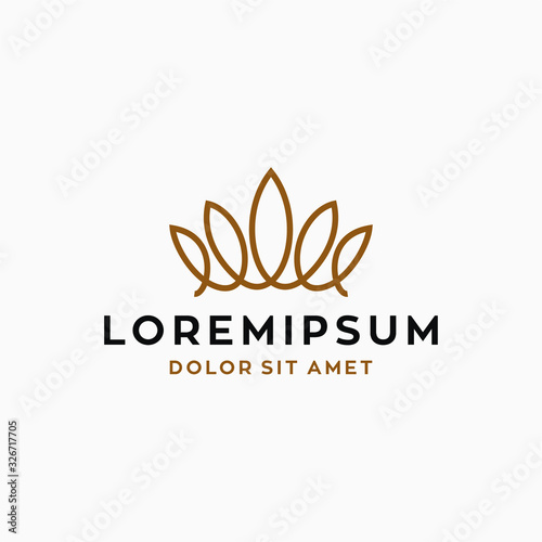 elegant, luxury and simple crown logo icon line outline symbol vector suitable for property hotel business