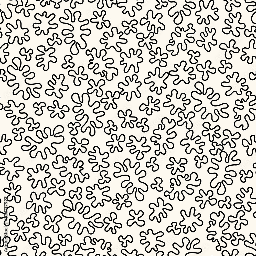 Labyrinth abstract seamless pattern with abstract handdrawn lines. Repeating vector tiles, regular modern texture.