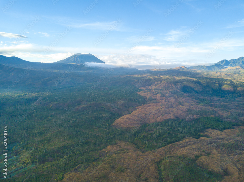 Fototapeta premium aerial view of mountain with beautiful scenery.