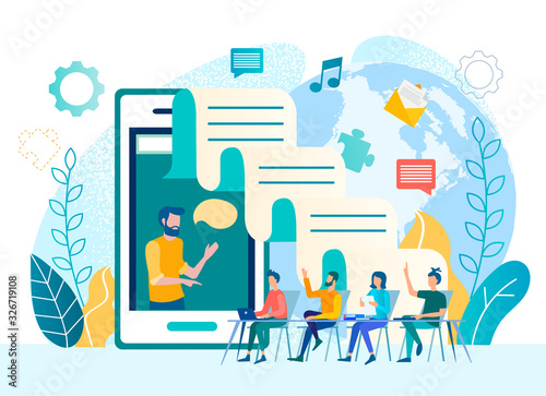vector illustration coaching, training, communication