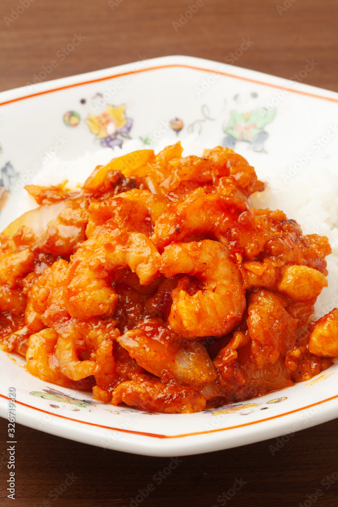 エビチリ丼 エビチリ丼