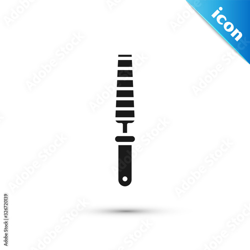 Grey Chisel tool for wood icon isolated on white background. Vector Illustration
